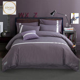 Horizontal Stripe Duvet Set - Lavender